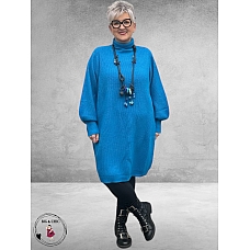 No.1 By OX Gebreide Tuniek Jurk Clear Blue